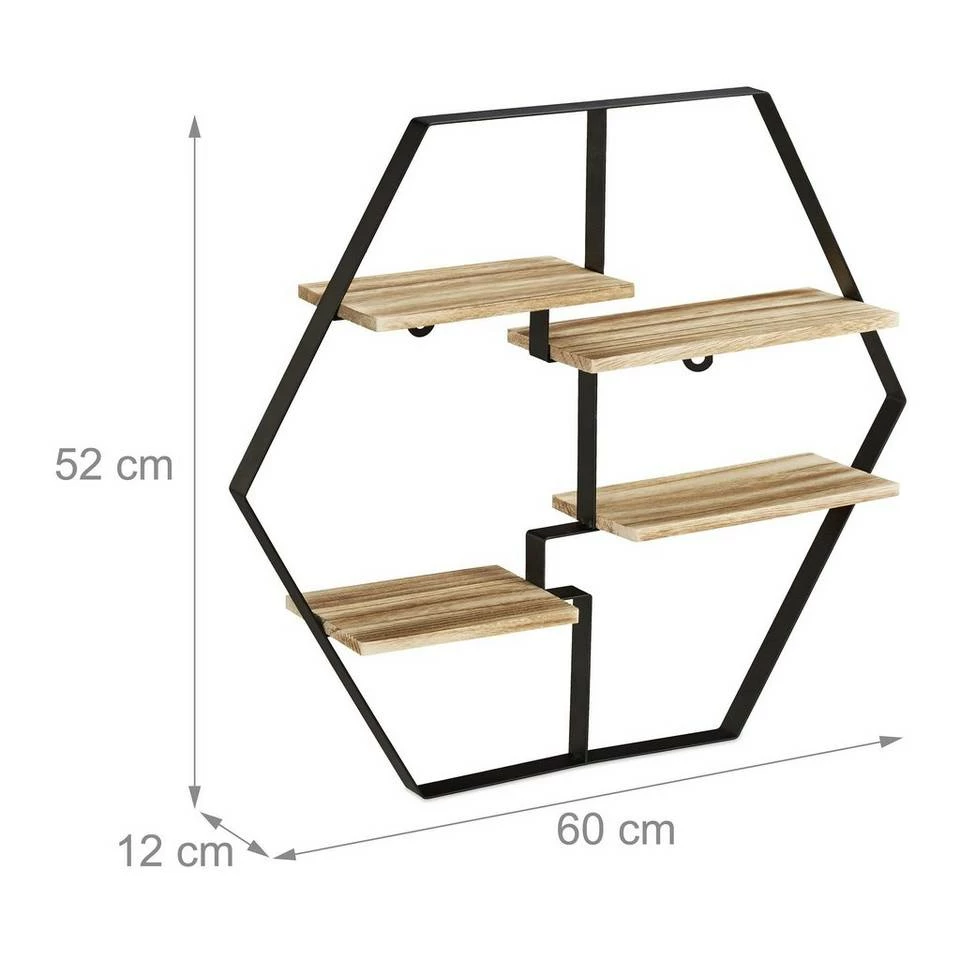 relaxdays Wandregal »Hexagon Regal für die Wand« 4 relaxdays Wandregal »Hexagon Regal für die Wand« – Bild 4