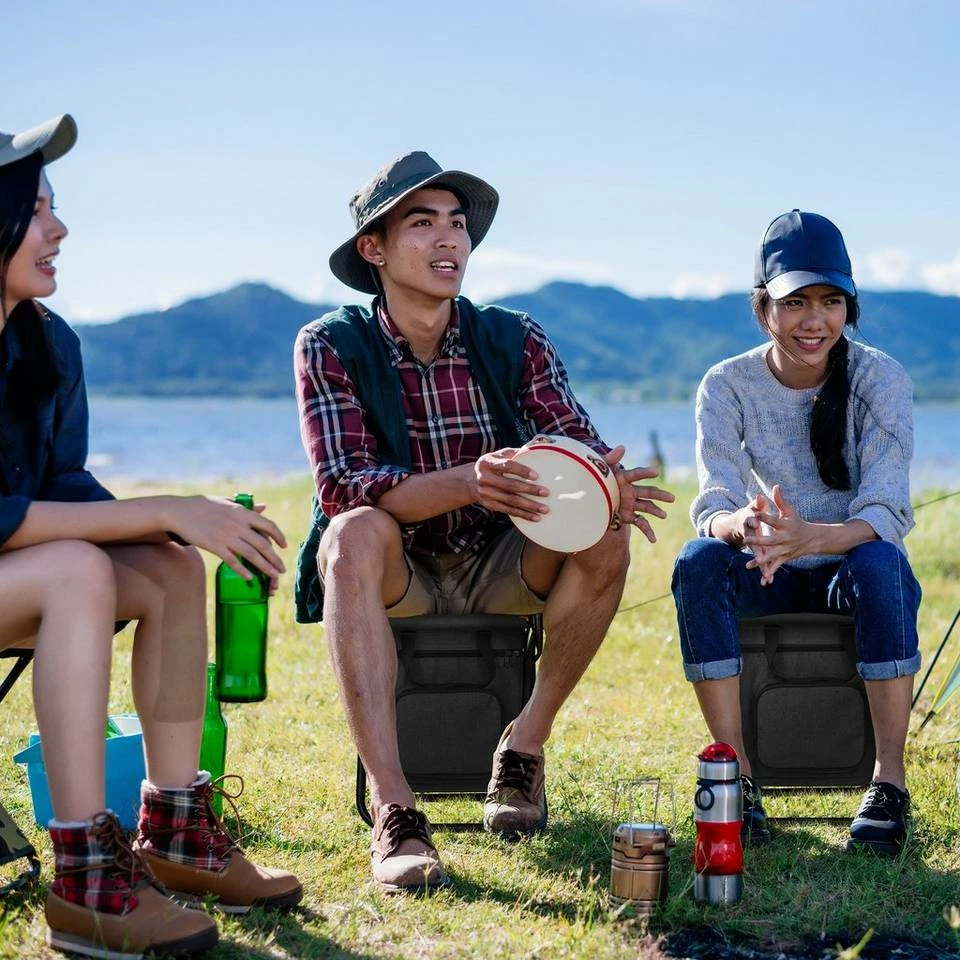 relaxdays Campinghocker »Schwarzer Campinghocker mit Lehne« 2 relaxdays Campinghocker »Schwarzer Campinghocker mit Lehne« – Bild 2