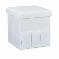 relaxdays Sitzhocker »Faltbarer Sitzhocker mit Taschen Leinen«, Weiß Dunkelbraun, Weiß, Grau -Deutschland Möbel Verkäufe 2024 301296c7 5a7d 5e32 ab8e b8d0c2ed1755