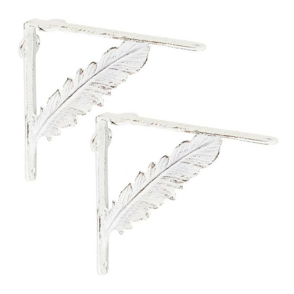 relaxdays Wandregalhalter »2er Set Regalwinkel Gusseisen Feder«, Bronze Braun Gold, Braun, Weiß, Schwarz 12 relaxdays Wandregalhalter »2er Set Regalwinkel Gusseisen Feder«, Bronze Braun Gold, Braun, Weiß, Schwarz – Bild 12