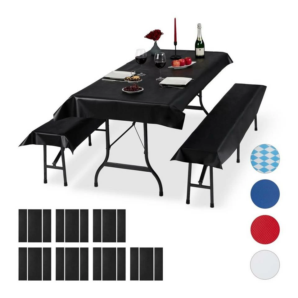 relaxdays Bierzeltgarnitur »24x Bierzeltgarnitur Auflage schwarz« 1 relaxdays Bierzeltgarnitur »24x Bierzeltgarnitur Auflage schwarz«