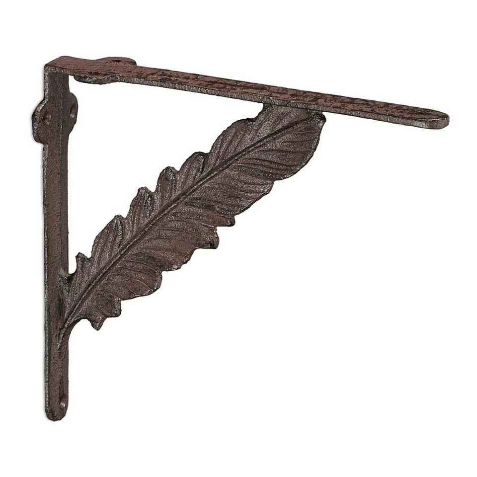 relaxdays Wandregalhalter »8 x Regalwinkel Gusseisen Feder braun« 9 relaxdays Wandregalhalter »8 x Regalwinkel Gusseisen Feder braun« – Bild 9