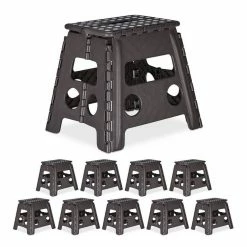 relaxdays Tritthocker »10 x Klapphocker faltbar L dunkelgrau«