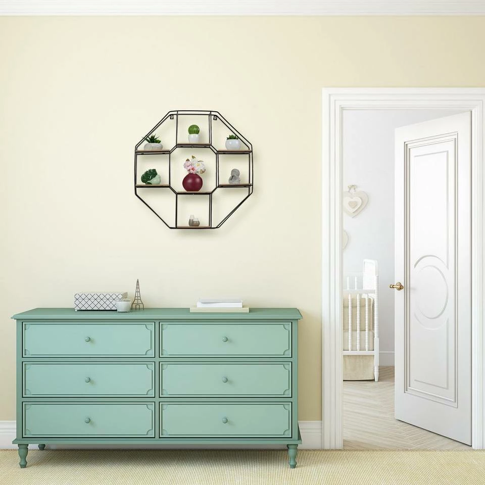 relaxdays Wandregal »Wandregal Achteck 7 Ablagen« 2 relaxdays Wandregal »Wandregal Achteck 7 Ablagen« – Bild 2