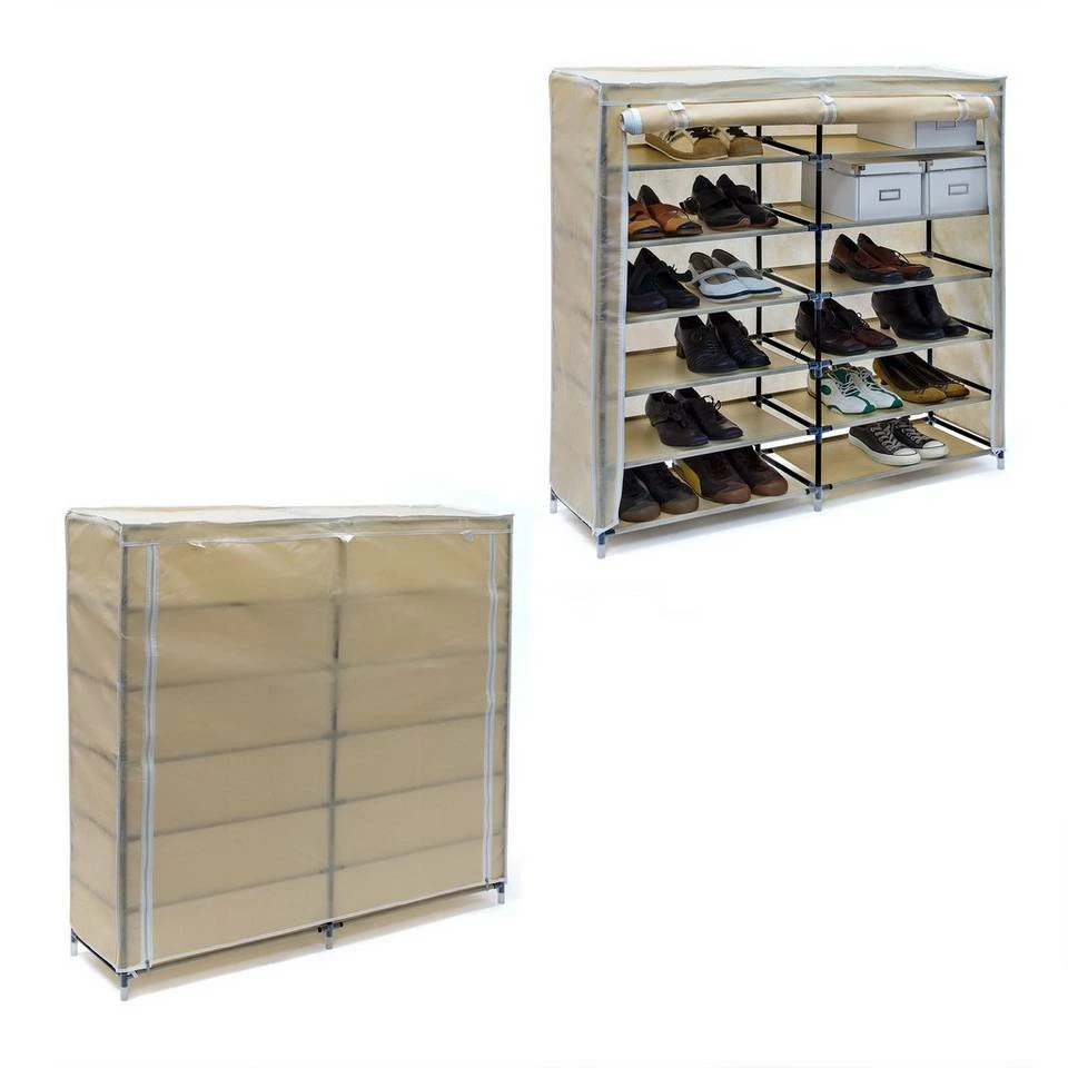 relaxdays Schuhschrank »2 x Schuhschrank VALENTIN breit beige« 1 relaxdays Schuhschrank »2 x Schuhschrank VALENTIN breit beige«