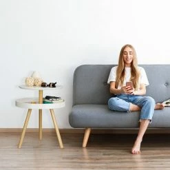 relaxdays Beistelltisch »Beistelltisch rund mit Ablage«, Schwarz Schwarz Hellbraun, Weiß Hellbraun -Deutschland Möbel Verkäufe 2024 3474da50 205a 5aa7 887b 66caf3fc464e