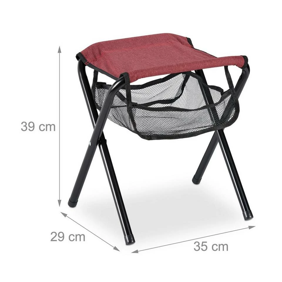 relaxdays Campingstuhl »Roter Klapphocker bis 120 kg« 4 relaxdays Campingstuhl »Roter Klapphocker bis 120 kg« – Bild 4