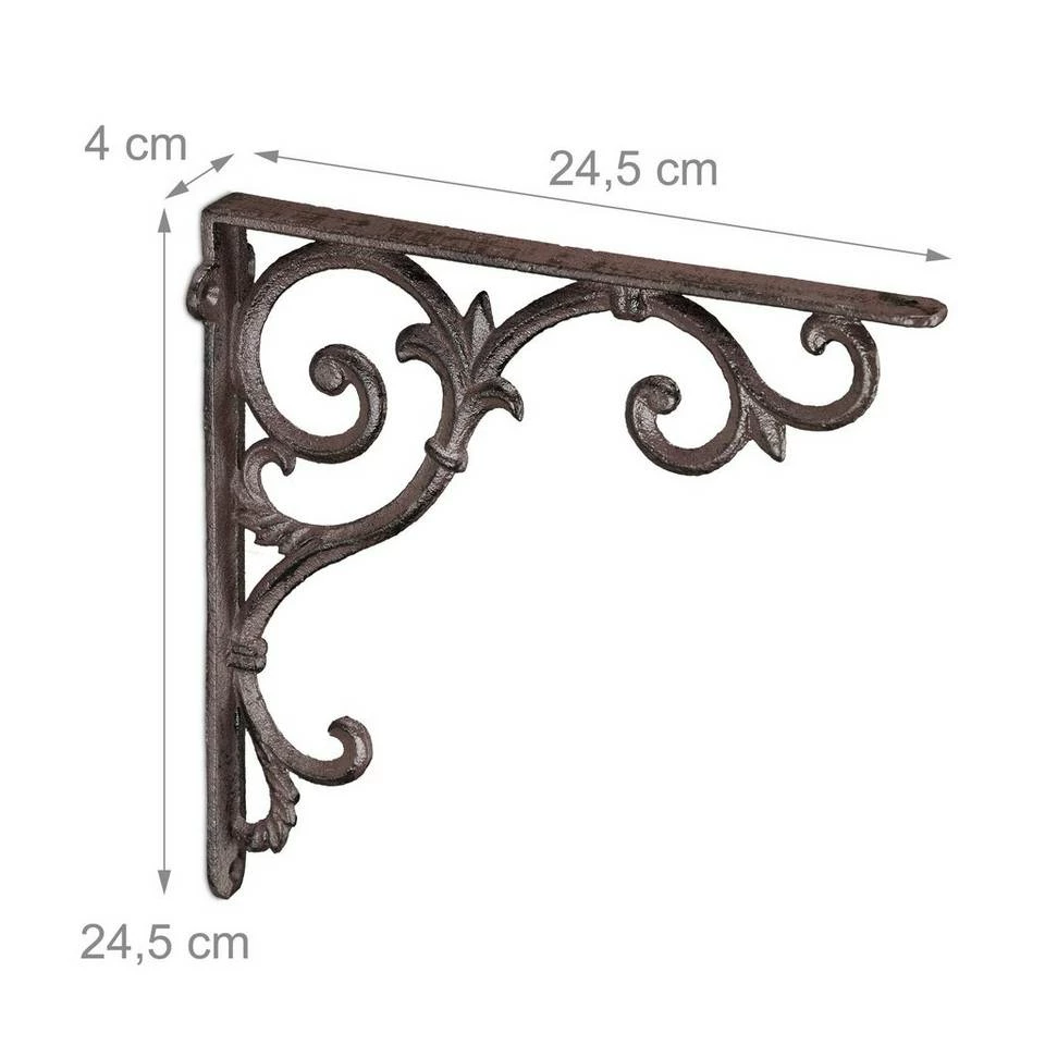 relaxdays Wandregalhalter »2 x Regalwinkel antik braun« 4 relaxdays Wandregalhalter »2 x Regalwinkel antik braun« – Bild 4