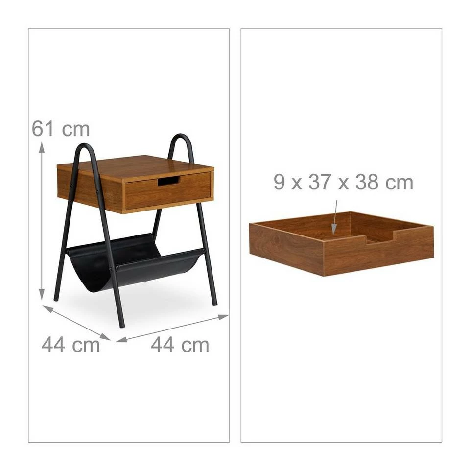 relaxdays Beistelltisch »Beistelltisch mit Schublade Industrial« 4 relaxdays Beistelltisch »Beistelltisch mit Schublade Industrial« – Bild 4