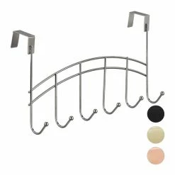 Türgarderobe »Türgarderobe mit 6 Haken«, relaxdays, Silber Gold, Kupfer, Schwarz