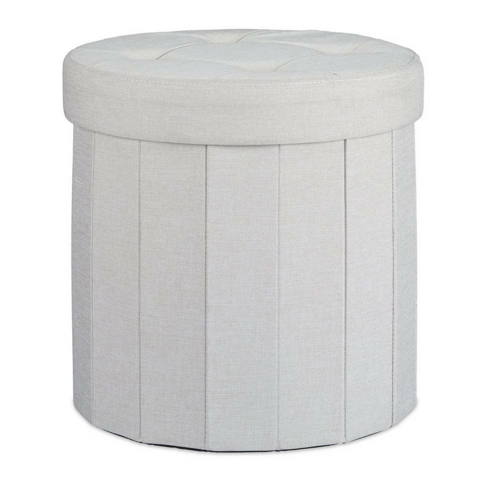 relaxdays Sitzhocker »Sitzhocker mit Stauraum Größe M rund«, Creme Anthrazit 7 relaxdays Sitzhocker »Sitzhocker mit Stauraum Größe M rund«, Creme Anthrazit – Bild 7