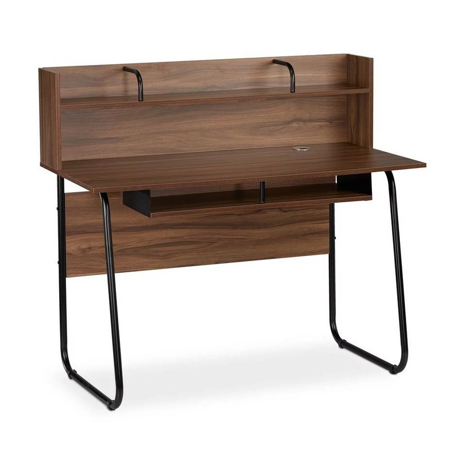 relaxdays Schreibtisch »Schreibtisch mit Ablagefächern«, Holz / Schwarz Weiß, Braun Schwarz 9 relaxdays Schreibtisch »Schreibtisch mit Ablagefächern«, Holz / Schwarz Weiß, Braun Schwarz – Bild 9