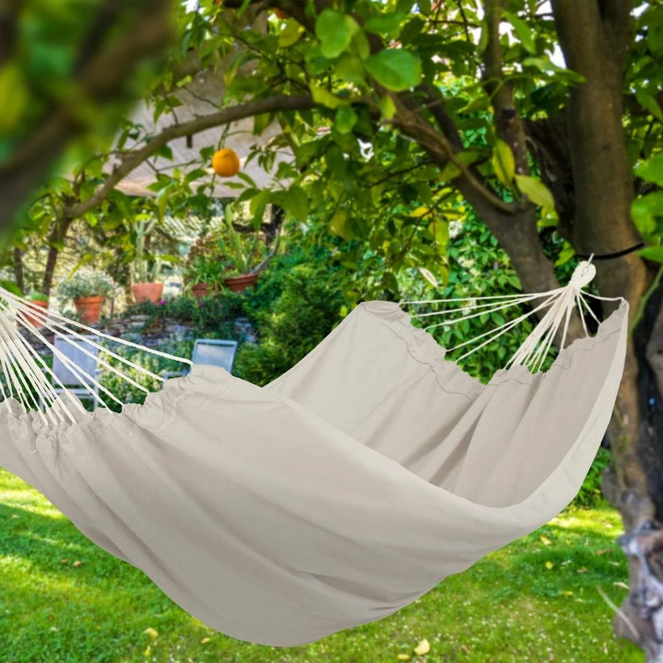 relaxdays Hängematte »Hängematte Baumwolle XXL«, Beige Blau Beige, Grau Beige, Braun Beige 2 relaxdays Hängematte »Hängematte Baumwolle XXL«, Beige Blau Beige, Grau Beige, Braun Beige – Bild 2