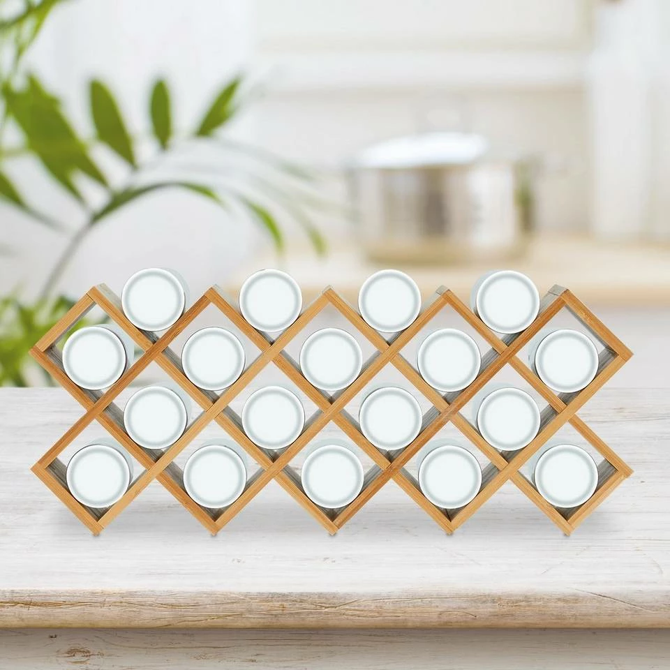 relaxdays Gewürzregal »Gewürzregal Bambus mit 18 Gläsern« 2 relaxdays Gewürzregal »Gewürzregal Bambus mit 18 Gläsern« – Bild 2