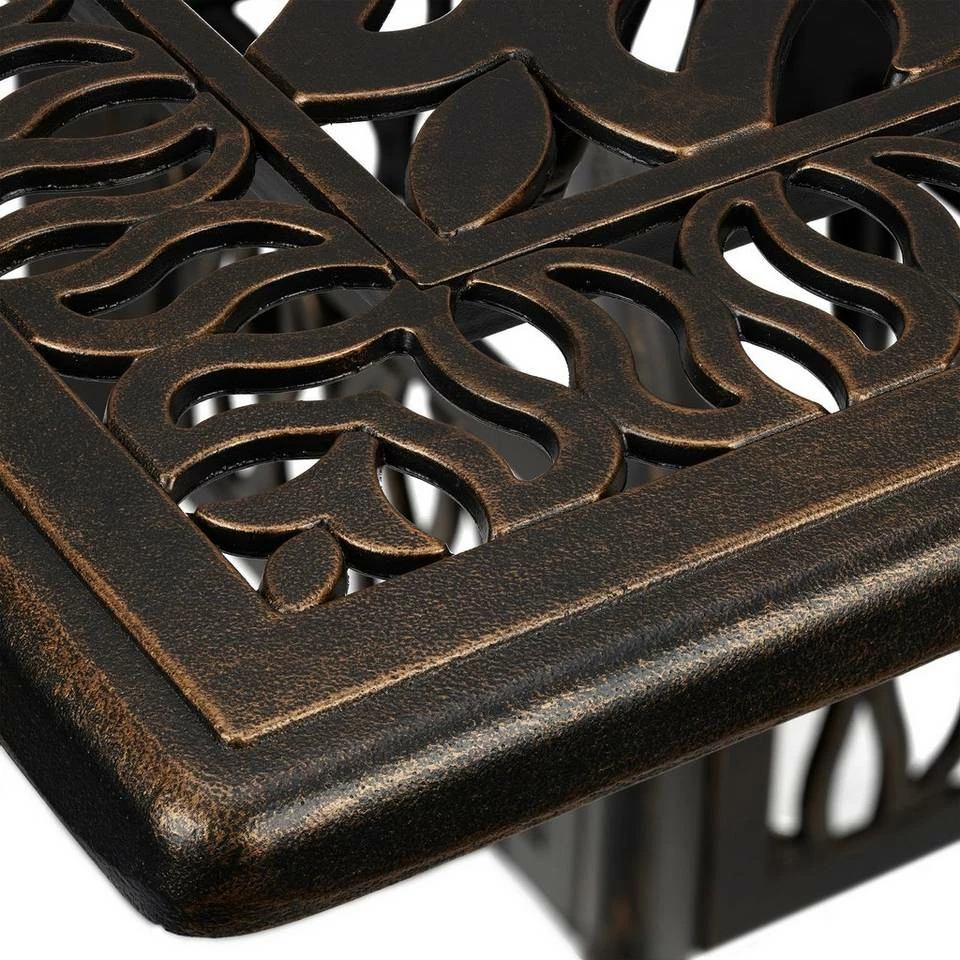 relaxdays Gartentisch »Eckiger Gartentisch mit Schirmloch«, Schwarz-Bronze 8 relaxdays Gartentisch »Eckiger Gartentisch mit Schirmloch«, Schwarz-Bronze – Bild 8