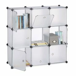 relaxdays Steckregal »Regalsystem mit Türen«, Transparent Transparent Schwarz, Schwarz Transparent, Wei&szlig;