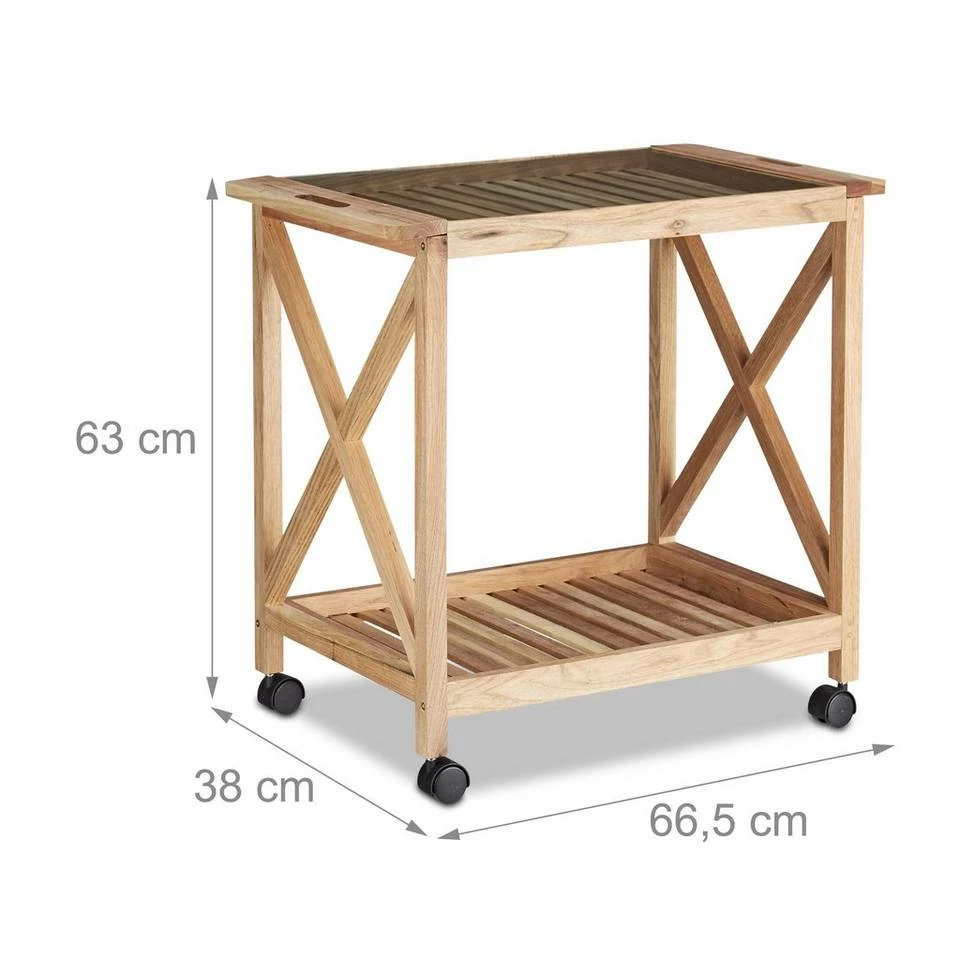 relaxdays Küchenwagen »Küchenwagen aus Walnussholz« 4 relaxdays Küchenwagen »Küchenwagen aus Walnussholz« – Bild 4