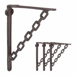 relaxdays Wandregalhalter »4 x Regalwinkel Gusseisen Kette«