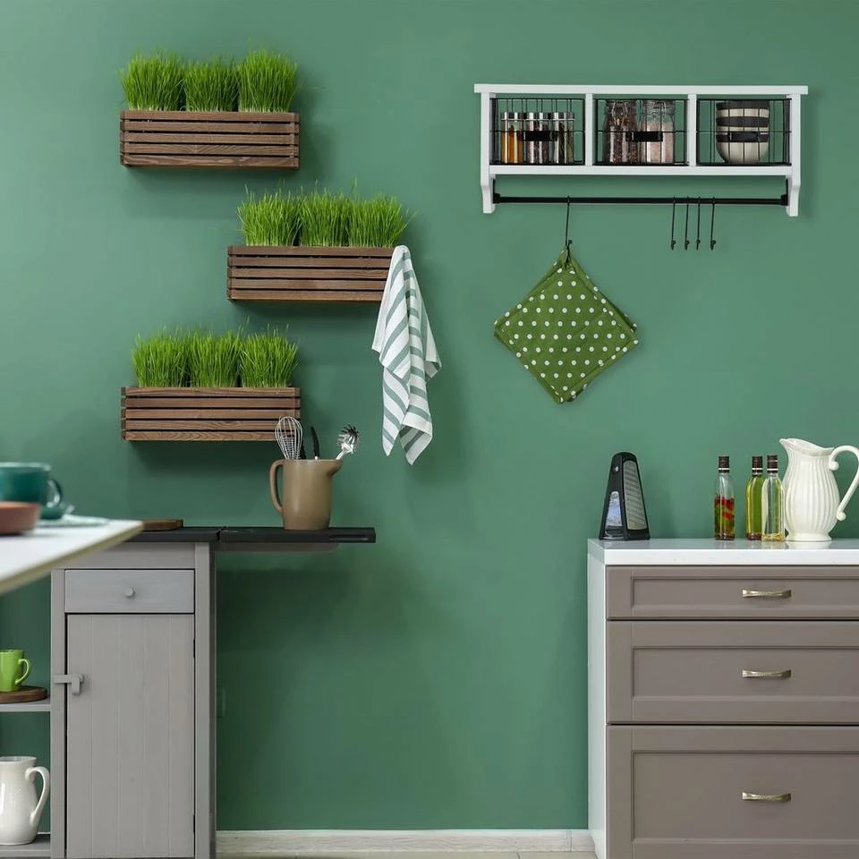 relaxdays Wandregal »Wandregal mit Körben und Haken« 5 relaxdays Wandregal »Wandregal mit Körben und Haken« – Bild 5