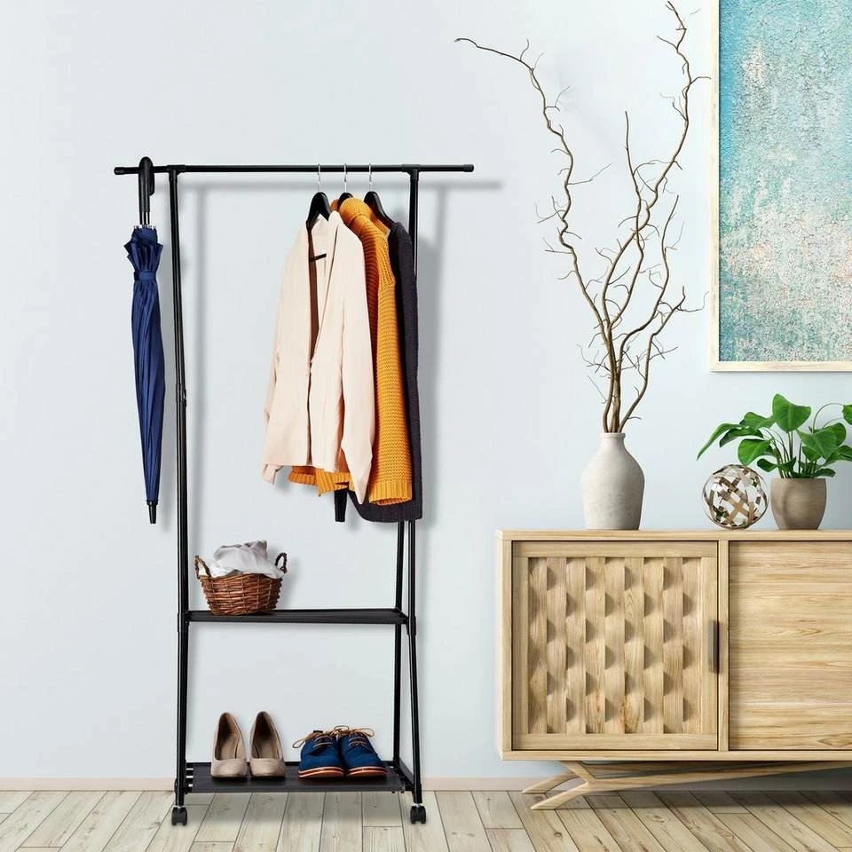 relaxdays Garderobenständer »Rollgarderobe mit 2 Ablagen« 2 relaxdays Garderobenständer »Rollgarderobe mit 2 Ablagen« – Bild 2