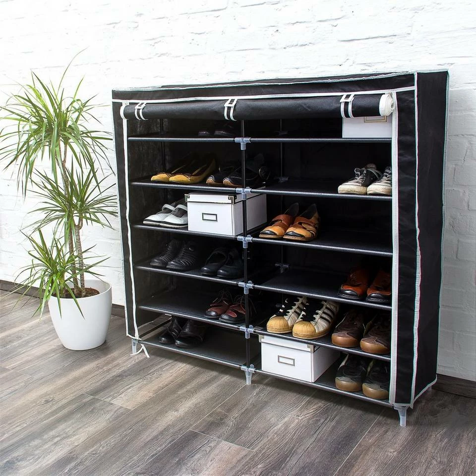 relaxdays Schuhschrank »2 x Schuhschrank VALENTIN breit schwarz« 2 relaxdays Schuhschrank »2 x Schuhschrank VALENTIN breit schwarz« – Bild 2