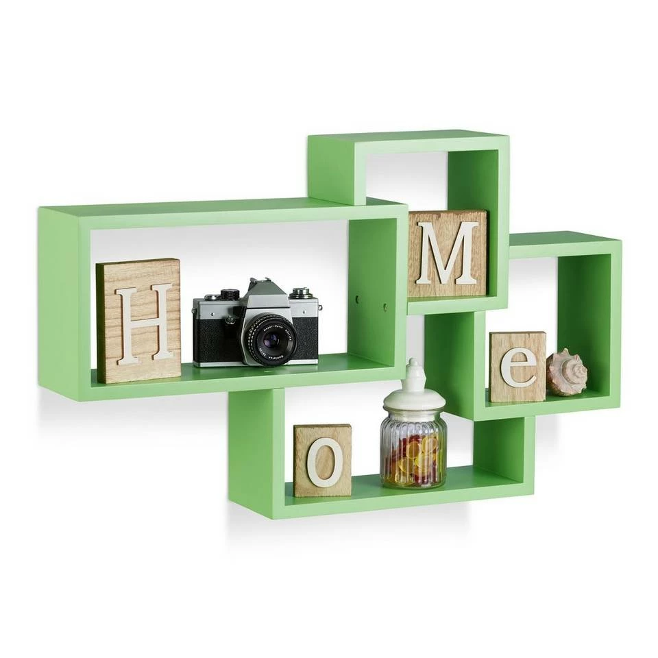 relaxdays Wandregal »Wandregal Cube freischwebend«, Braun Lila, Hellblau, Grün, Schwarz 8 relaxdays Wandregal »Wandregal Cube freischwebend«, Braun Lila, Hellblau, Grün, Schwarz – Bild 8