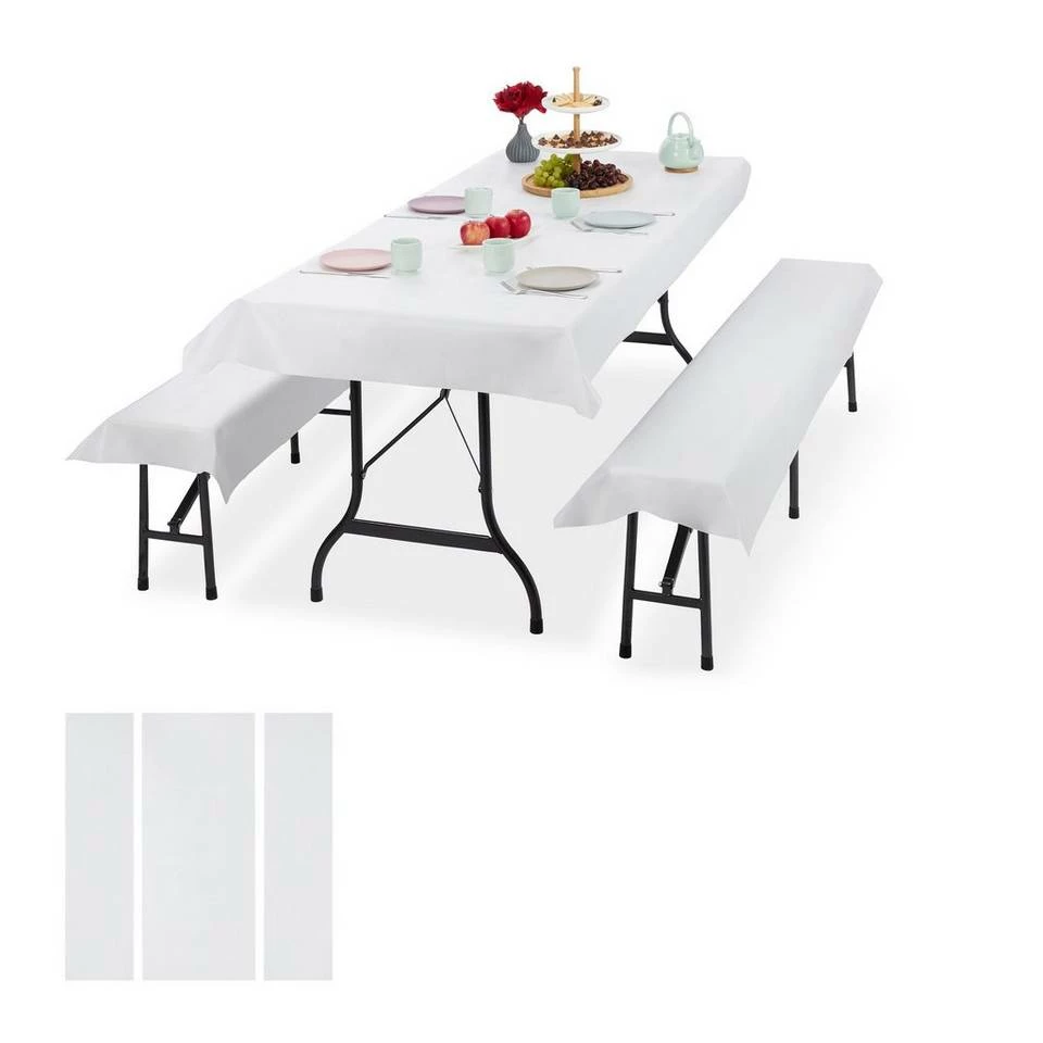 relaxdays Bierzeltgarnitur »6x Bierzeltgarnitur Auflage weiß« 1 relaxdays Bierzeltgarnitur »6x Bierzeltgarnitur Auflage weiß«