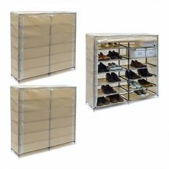 relaxdays Schuhschrank »3 x Schuhschrank VALENTIN breit beige«