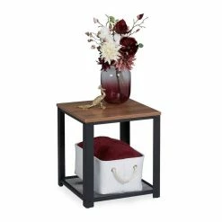 relaxdays Beistelltisch »Beistelltisch Industrial mit 2 Ablagen«