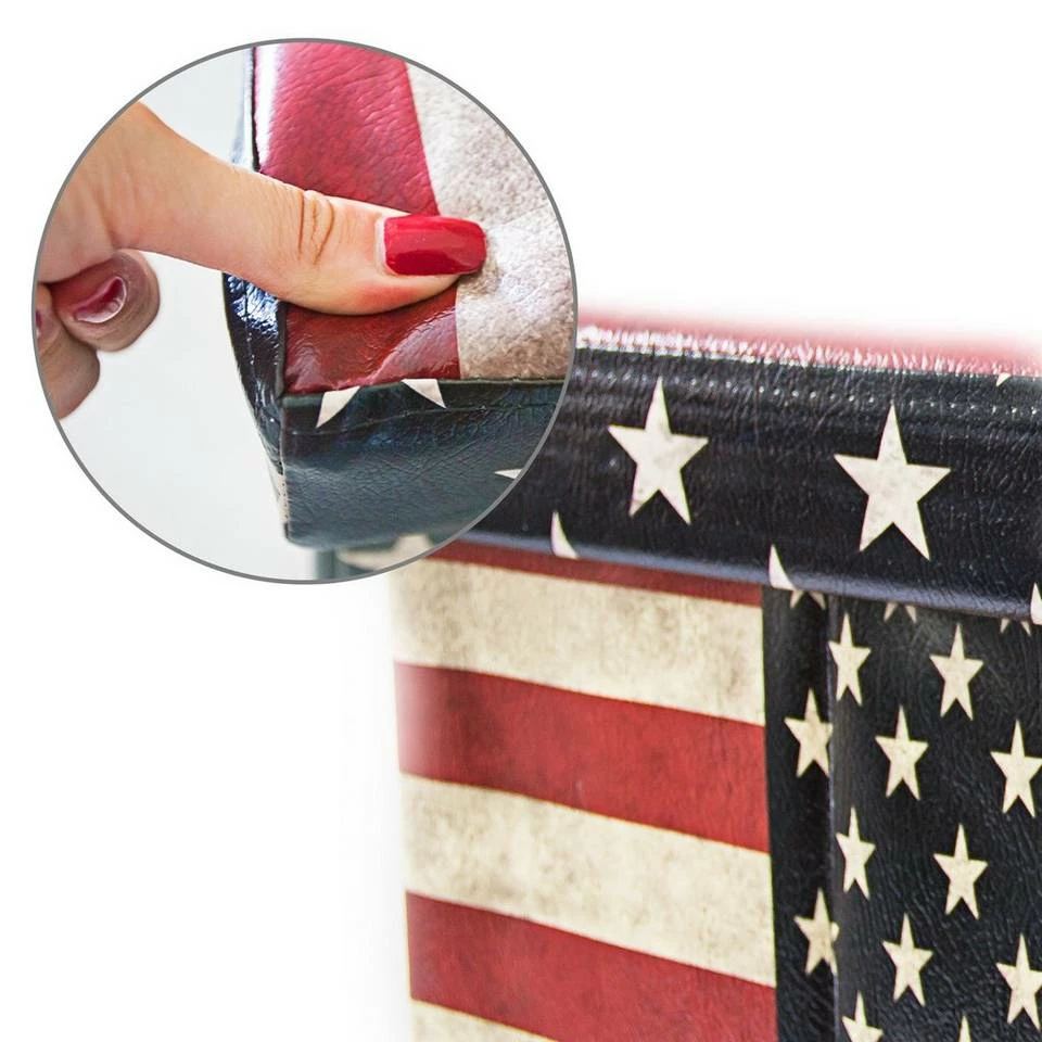 relaxdays Sitzhocker »Sitzhocker mit Stauraum Trendmotiv«, USA Dunkelrot Blau Schwarz, Rot Weiß Rot, Gelb Schwarz Hellbraun, Weiß Braun Blau 8 relaxdays Sitzhocker »Sitzhocker mit Stauraum Trendmotiv«, USA Dunkelrot Blau Schwarz, Rot Weiß Rot, Gelb Schwarz Hellbraun, Weiß Braun Blau – Bild 8