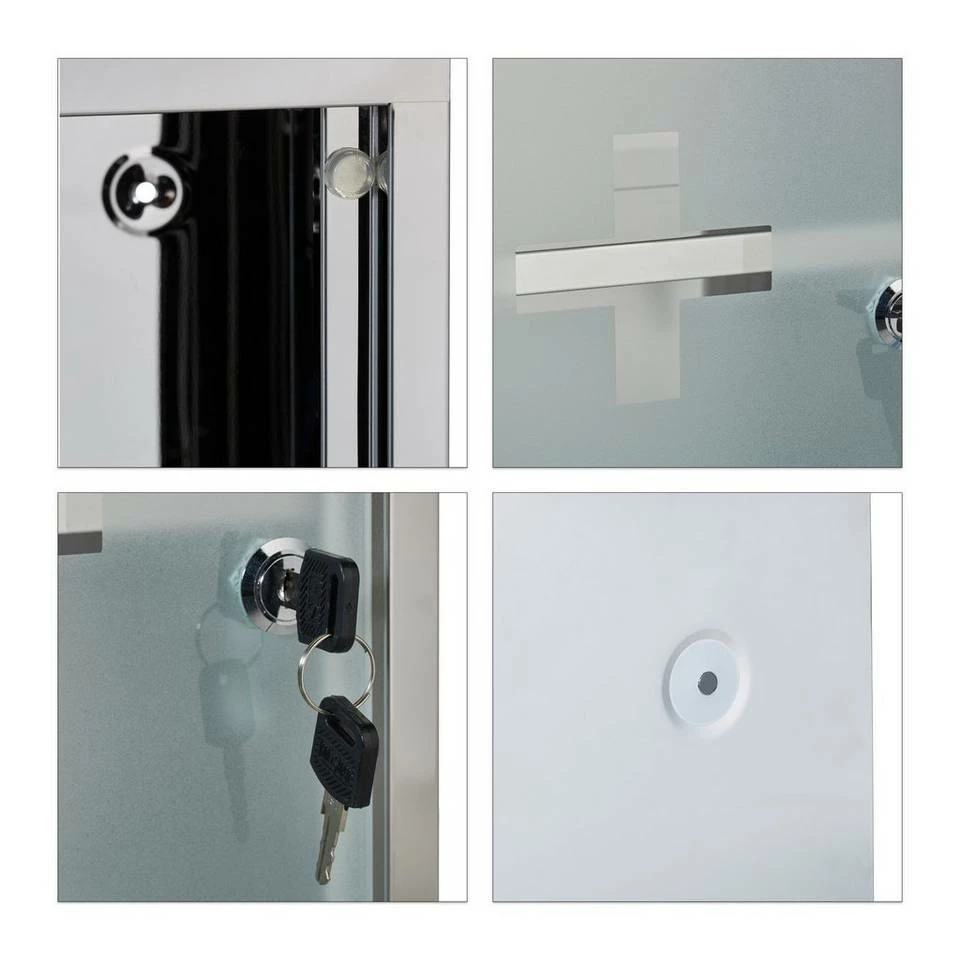 relaxdays Medizinschrank »Medizinschrank Edelstahl quadratisch« 8 relaxdays Medizinschrank »Medizinschrank Edelstahl quadratisch« – Bild 8