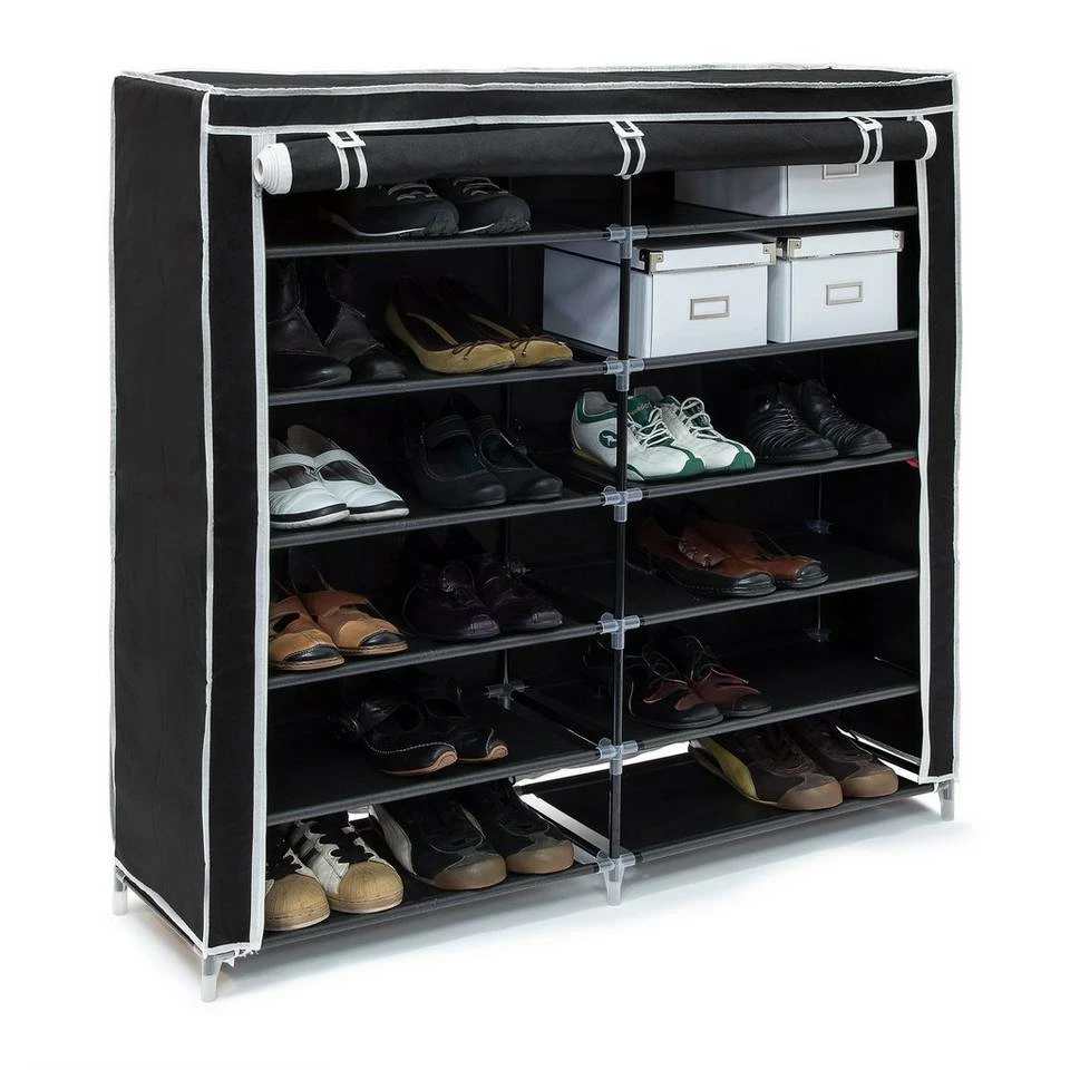 relaxdays Schuhregal »1 x Schuhschrank VALENTIN breit schwarz« 1 relaxdays Schuhregal »1 x Schuhschrank VALENTIN breit schwarz«