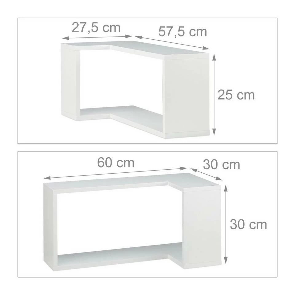 relaxdays Wandregal »Eck Wandregal 2er Set«, Weiß Weiß, Lila, Hellblau, Schwarz 3 relaxdays Wandregal »Eck Wandregal 2er Set«, Weiß Weiß, Lila, Hellblau, Schwarz – Bild 3