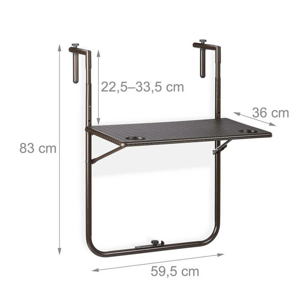 relaxdays Balkonhängetisch »Balkonhängetisch klappbar in Braun« 4 relaxdays Balkonhängetisch »Balkonhängetisch klappbar in Braun« – Bild 4