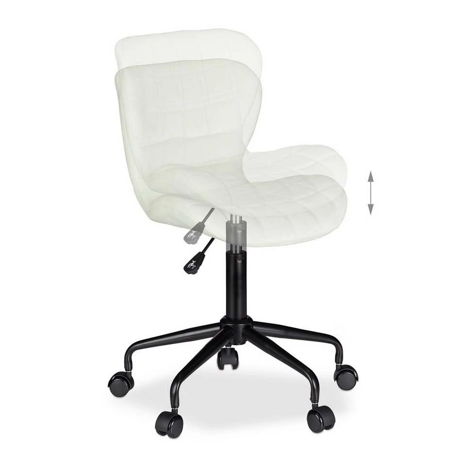 relaxdays Drehstuhl »Bürostuhl Drehstuhl verschiedene Farben«, Weiß Weiß Schwarz, Grau Schwarz, Schwarz 7 relaxdays Drehstuhl »Bürostuhl Drehstuhl verschiedene Farben«, Weiß Weiß Schwarz, Grau Schwarz, Schwarz – Bild 7