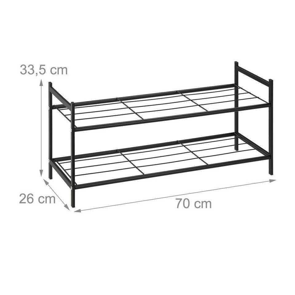 relaxdays Schuhregal »Metall Schuhregal stapelbar«, Schwarz Weiß 4 relaxdays Schuhregal »Metall Schuhregal stapelbar«, Schwarz Weiß – Bild 4