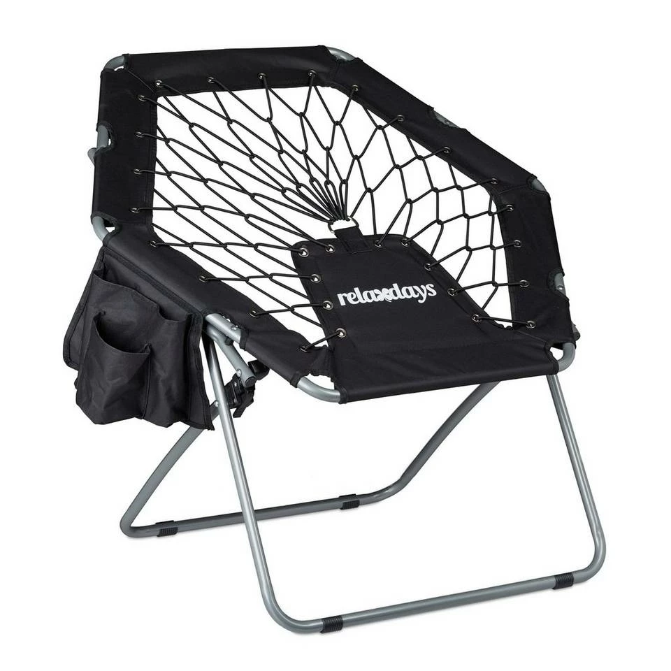 relaxdays Campingstuhl »2 x Bungee Stuhl WEBSTER schwarz« 8 relaxdays Campingstuhl »2 x Bungee Stuhl WEBSTER schwarz« – Bild 8
