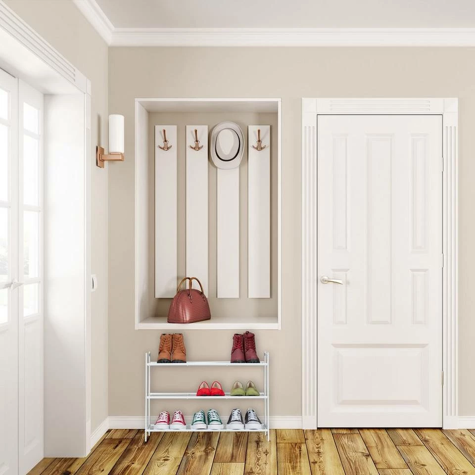 relaxdays Schuhregal »Metall Schuhregal mit 3 Ablagen«, Weiß Weiß, Schwarz 2 relaxdays Schuhregal »Metall Schuhregal mit 3 Ablagen«, Weiß Weiß, Schwarz – Bild 2