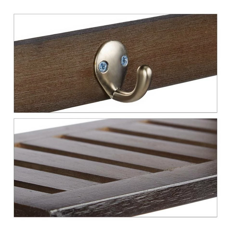 relaxdays Wandregal »Wandregal mit 4 Haken« 6 relaxdays Wandregal »Wandregal mit 4 Haken« – Bild 6