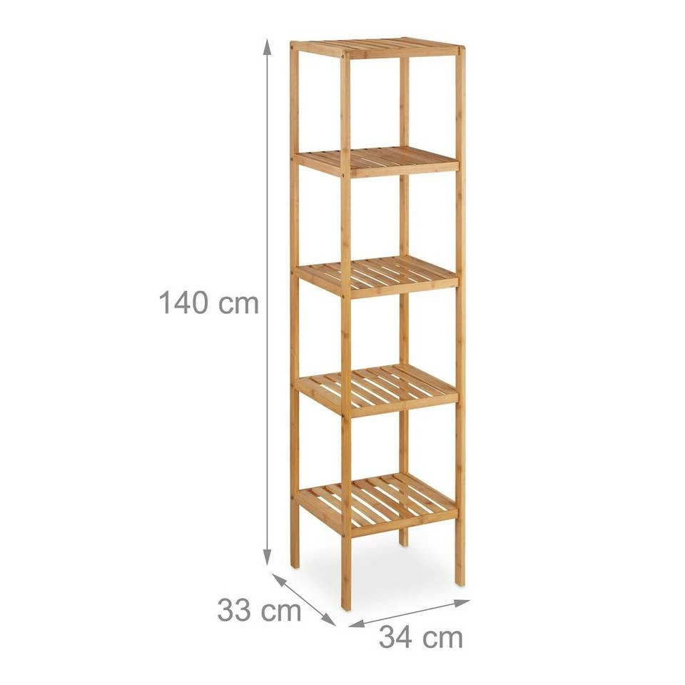 relaxdays Badmöbel-Set »Badregal Bambus mit 5 Ablagen« 4 relaxdays Badmöbel-Set »Badregal Bambus mit 5 Ablagen« – Bild 4