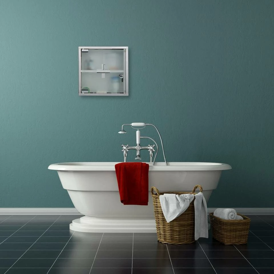 relaxdays Medizinschrank »Medizinschrank Edelstahl quadratisch« 2 relaxdays Medizinschrank »Medizinschrank Edelstahl quadratisch« – Bild 2