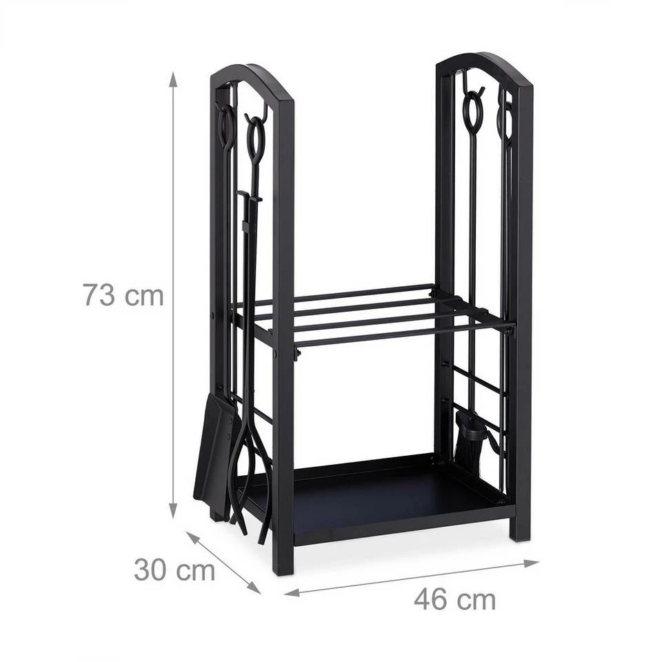 relaxdays Kaminholzregal »Kaminholzregal mit Besteck«, BxTxH:30x46x73 cm 4 relaxdays Kaminholzregal »Kaminholzregal mit Besteck«, BxTxH:30x46x73 cm – Bild 4