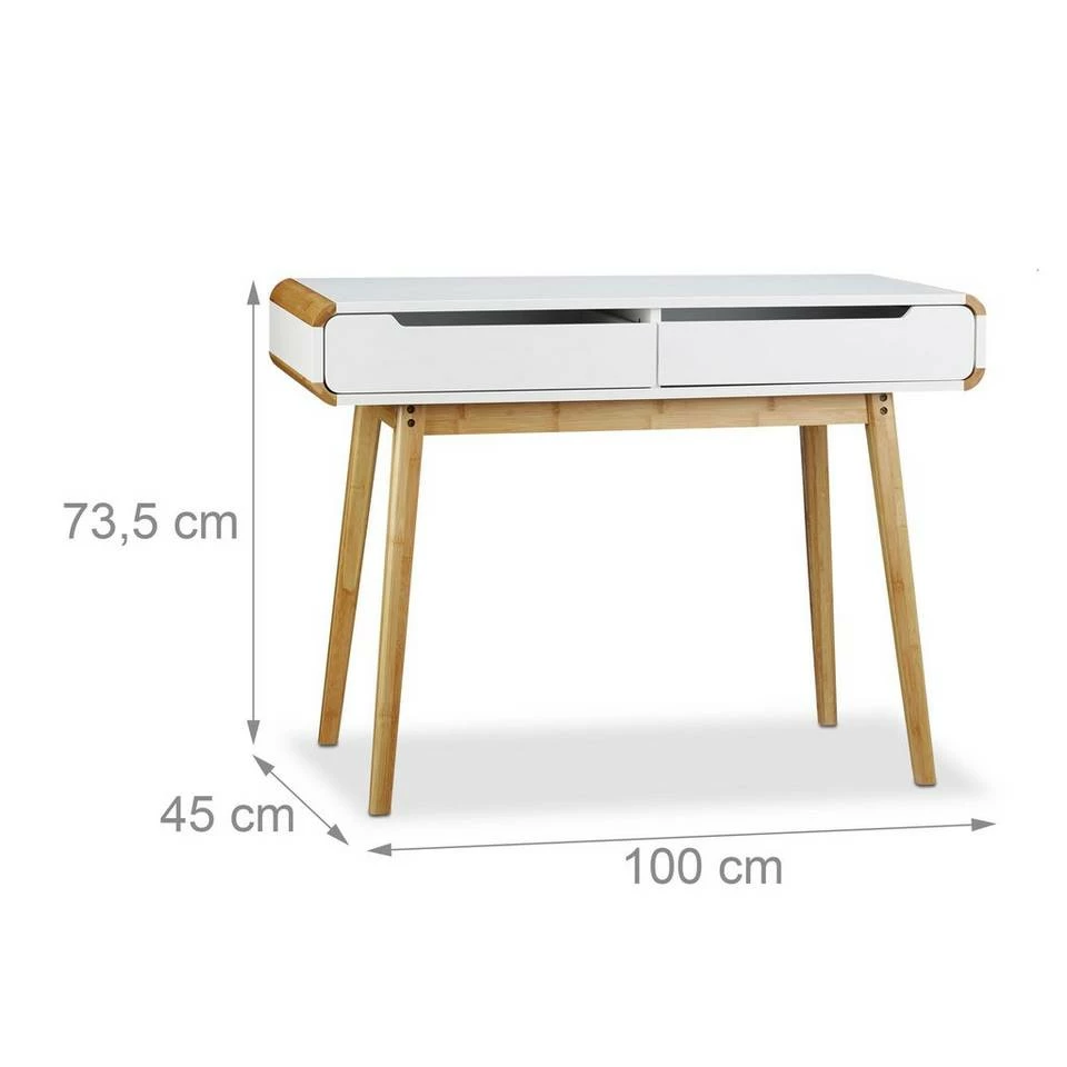 relaxdays Schreibtisch »Schreibtisch mit Schubladen in Weiß« 3 relaxdays Schreibtisch »Schreibtisch mit Schubladen in Weiß« – Bild 3