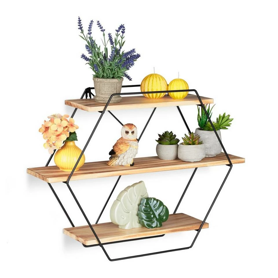 relaxdays Wandregal »Wandregal Hexagon« 1 relaxdays Wandregal »Wandregal Hexagon«