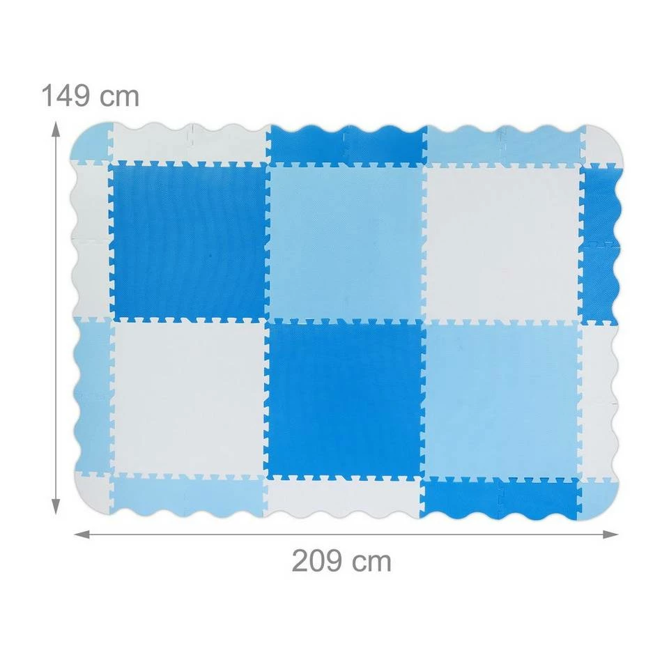 relaxdays Bodenschutzmatte »Puzzlematte mit Rand 177 x117 cm«, Set, Blau Weiß Hellblau Blau, Weiß Grau Anthrazit 5 relaxdays Bodenschutzmatte »Puzzlematte mit Rand 177 x117 cm«, Set, Blau Weiß Hellblau Blau, Weiß Grau Anthrazit – Bild 5