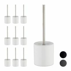 relaxdays Badezimmer-Set »10 x WC Garnitur Keramik weiß«