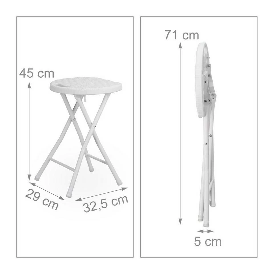 relaxdays Barhocker »Klapphocker BASTIAN«, Weiß Weiß, Dunkelbraun, Schwarz 4 relaxdays Barhocker »Klapphocker BASTIAN«, Weiß Weiß, Dunkelbraun, Schwarz – Bild 4