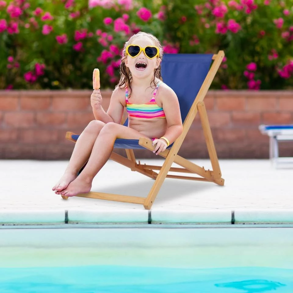 relaxdays Gartenliege »Blauer Liegestuhl aus Holz« 3 relaxdays Gartenliege »Blauer Liegestuhl aus Holz« – Bild 3