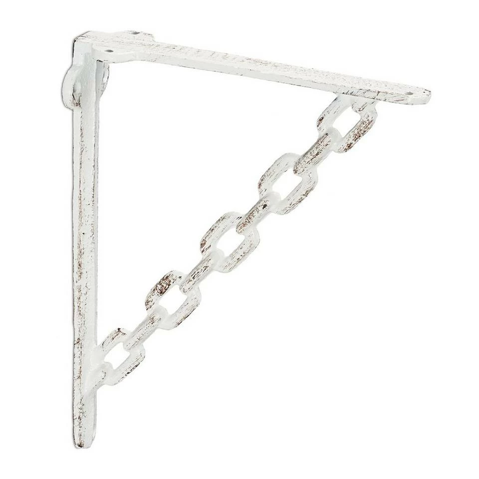 relaxdays Wandregalhalter »2 x Regalwinkel Gusseisen Kette weiß« 9 relaxdays Wandregalhalter »2 x Regalwinkel Gusseisen Kette weiß« – Bild 9