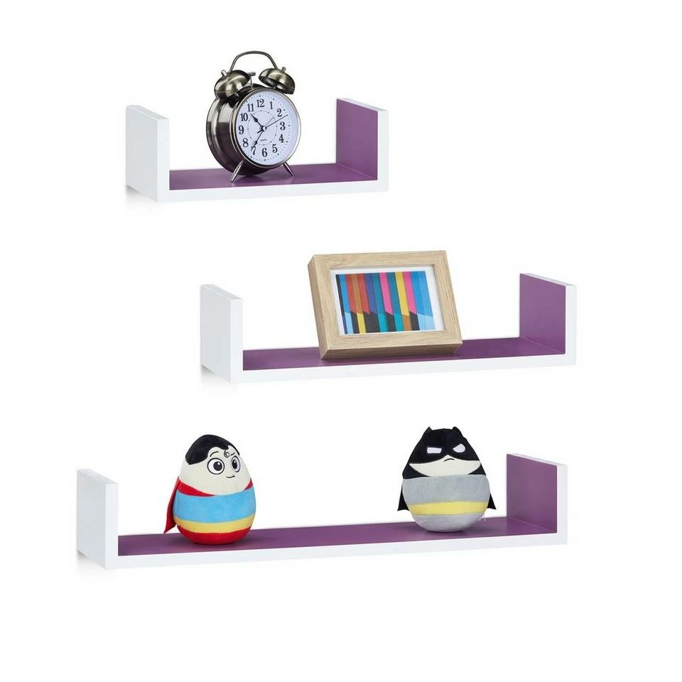 relaxdays Wandregal »Wandregal 3er Set U-Form«, Weiß-Grün Weiß Hellblau, Weiß, Schwarz, Braun 12 relaxdays Wandregal »Wandregal 3er Set U-Form«, Weiß-Grün Weiß Hellblau, Weiß, Schwarz, Braun – Bild 12